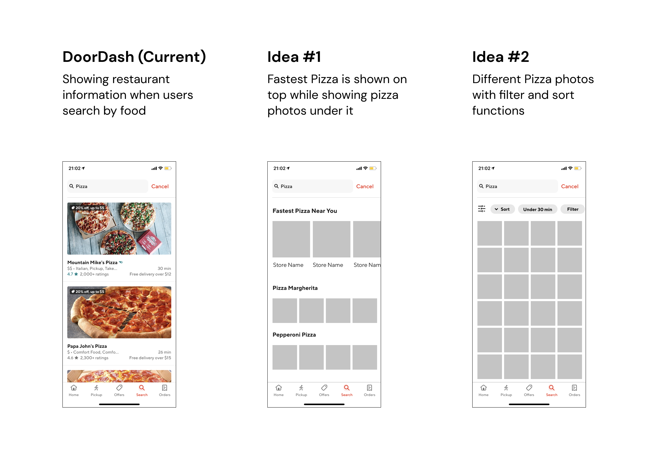 DoorDash wireframe